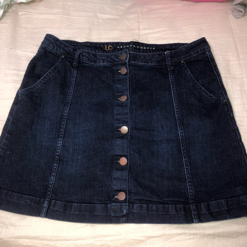 Lauren Conrad Denim Button Down Skirt